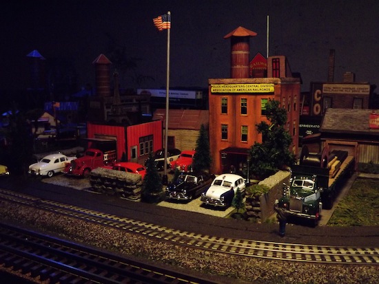 Fire Department on Ted Dimone's O Gauge KCS&P Railway. All Structures Were Scratchbuilt.