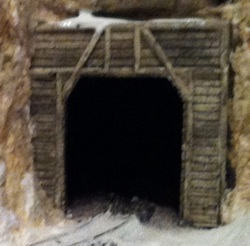 Painted model railroad tunnel